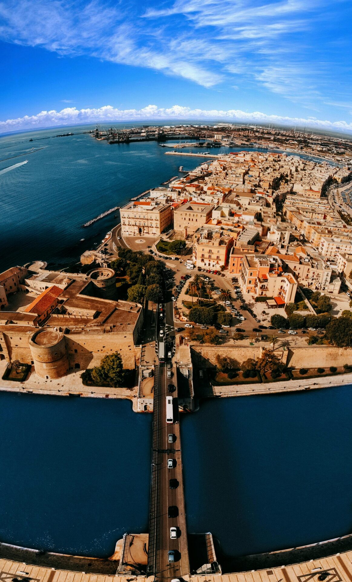 Aerial view of Taranto, Italy