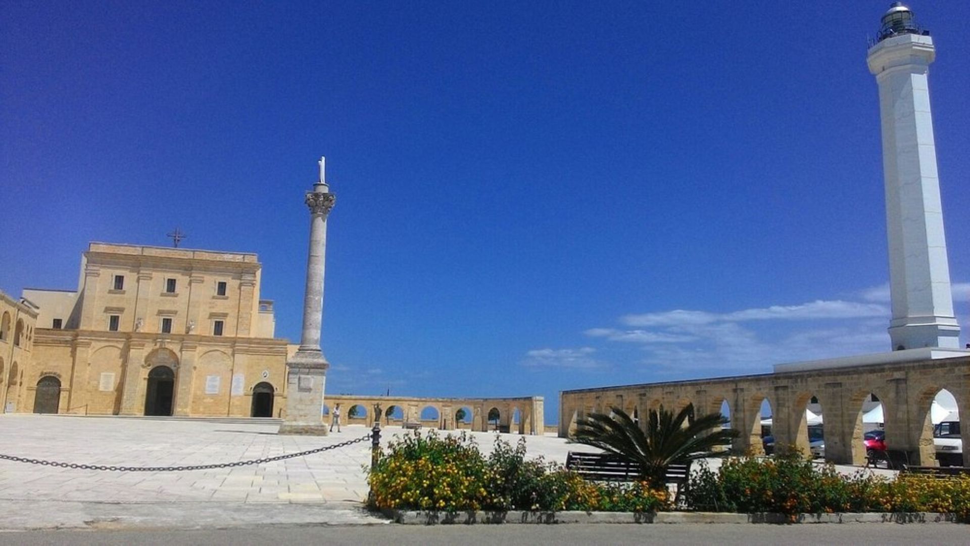 Image shows The Basilica of Santa Maria De Finibus Terrae in Santa Maria di Leuca, Italy.