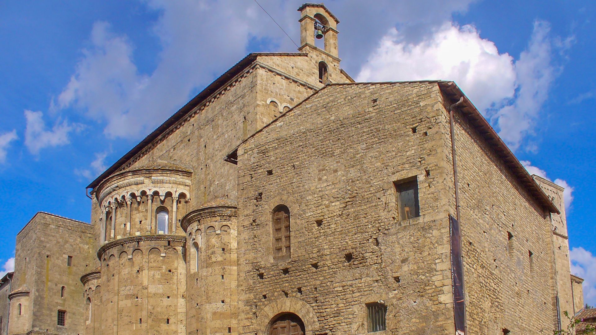 The image shows the Anagni Cathedral, specifically the Basilica of Santa Maria Annunziata, located in Anagni, Italy