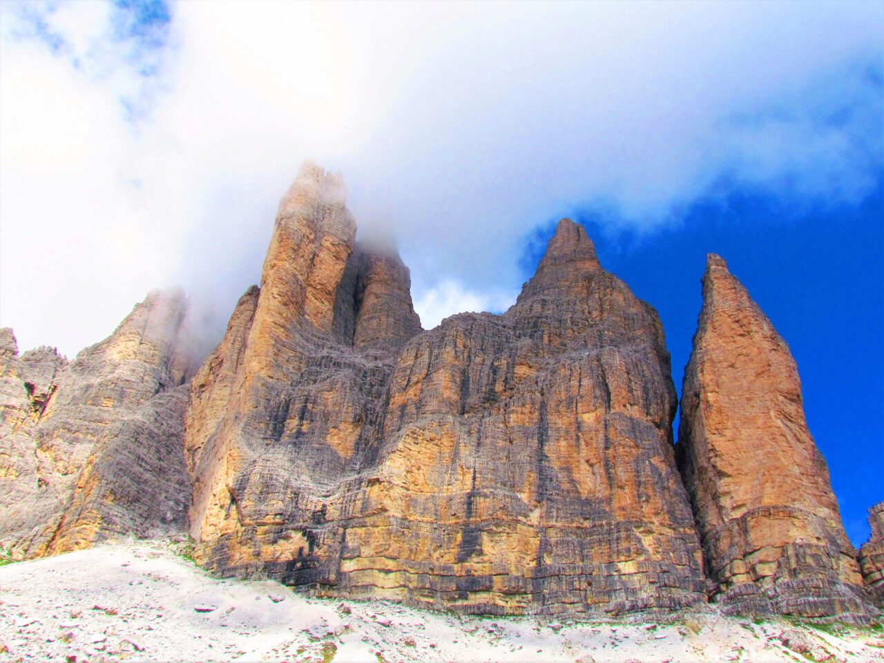 The Tre Cime Di Lavaredo Mountain Range in Italy