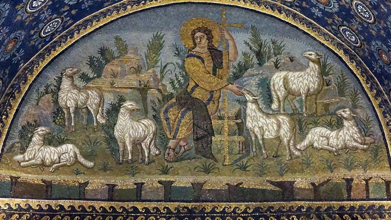 The good Shepherd mosaic - Mausoleum of Galla Placidia - Christian Byzantine art