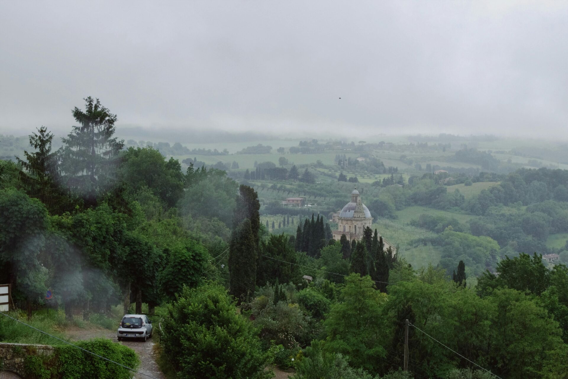 Hilltop view of Todi, a historic town near Perugia in Umbria, Italy