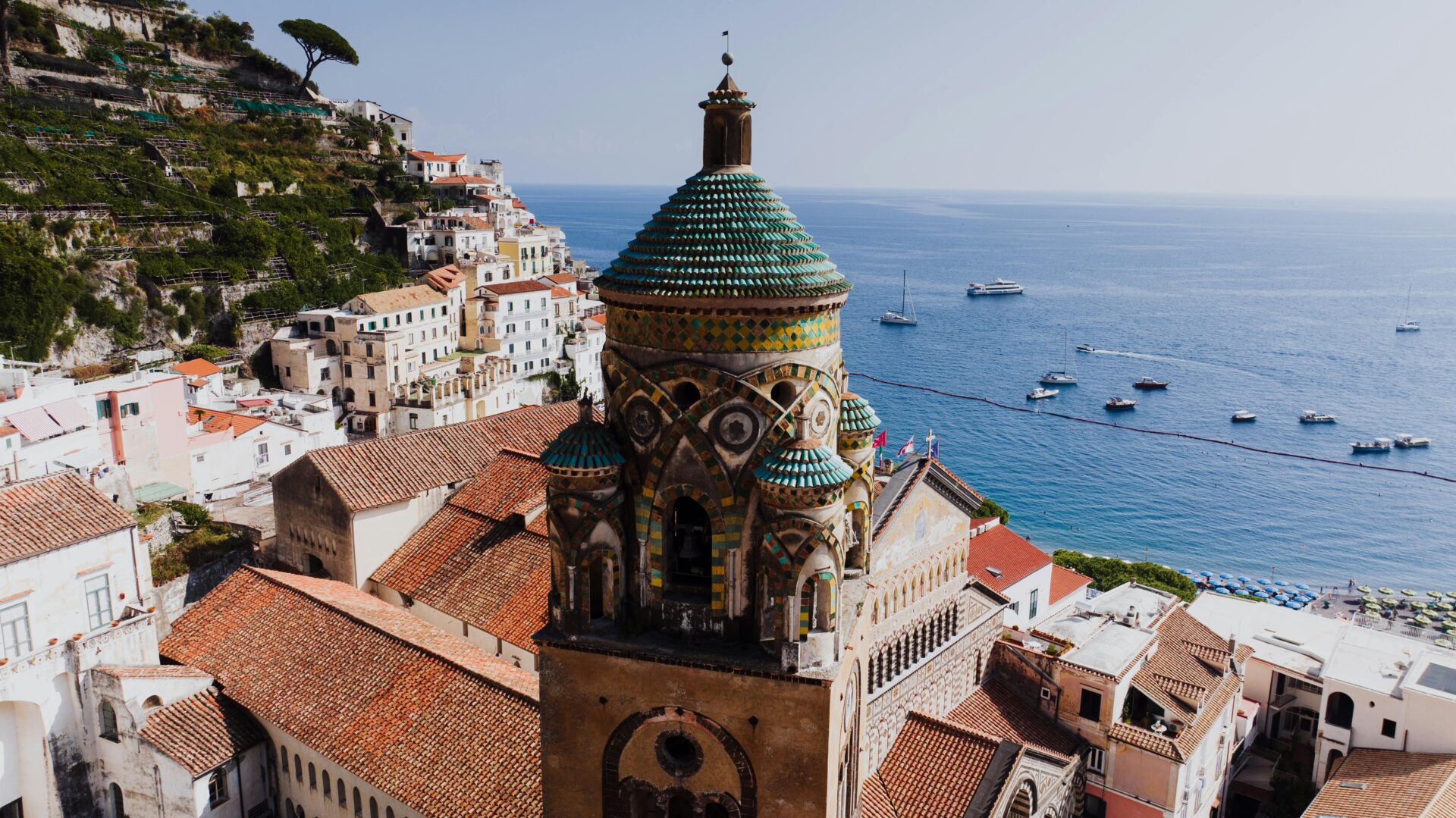 Tower of the Amalfi Cathedral in Italy