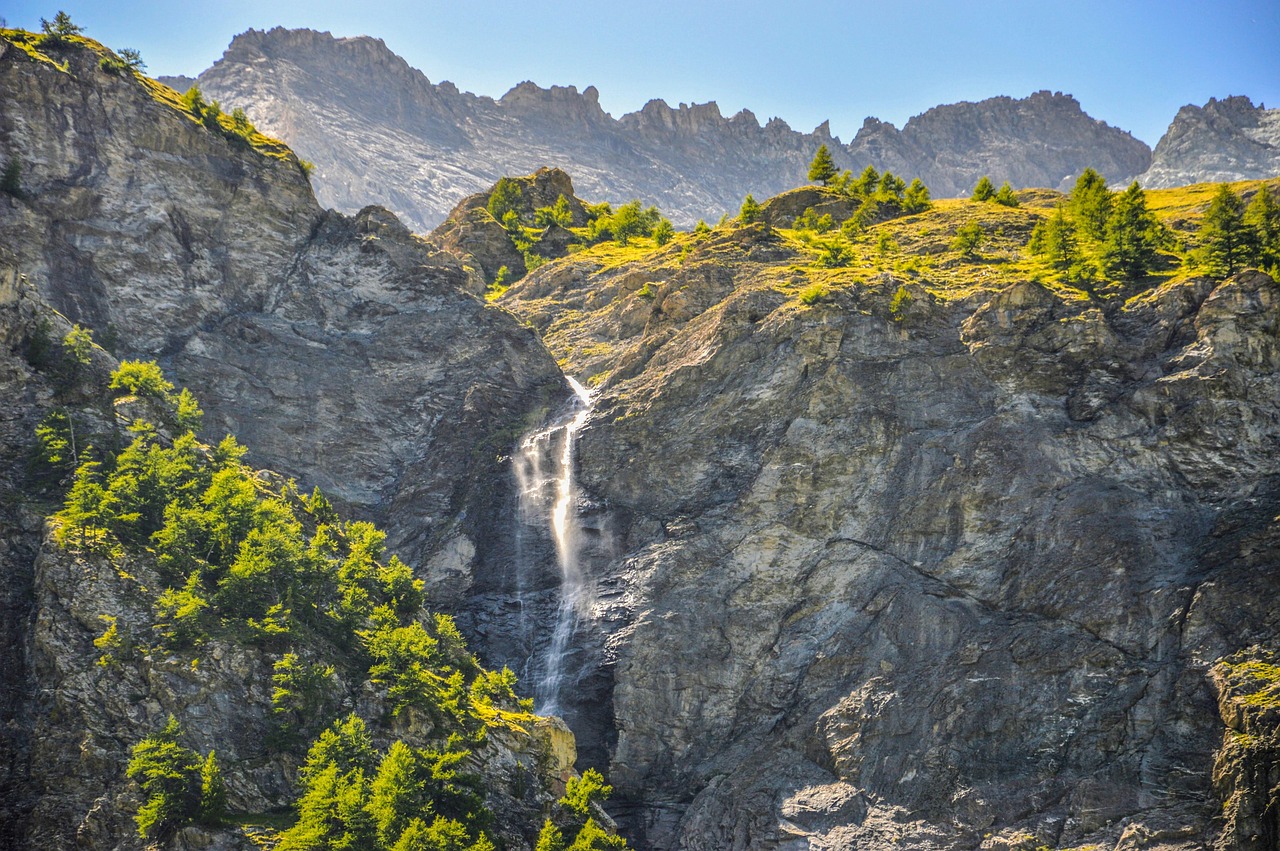 Turin Italy - waterfall cliff
