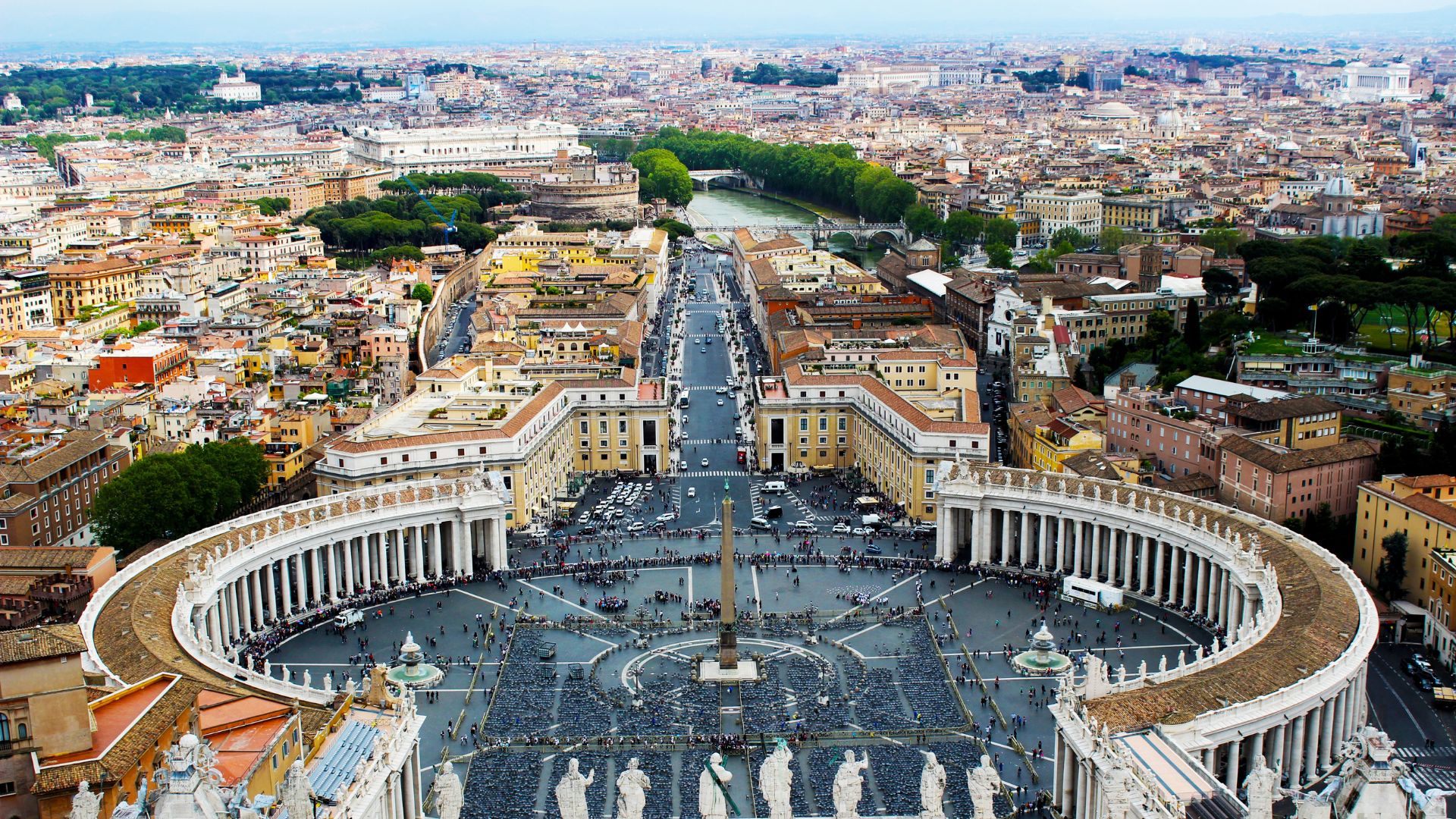 Image shows aerial view of the Vatican City