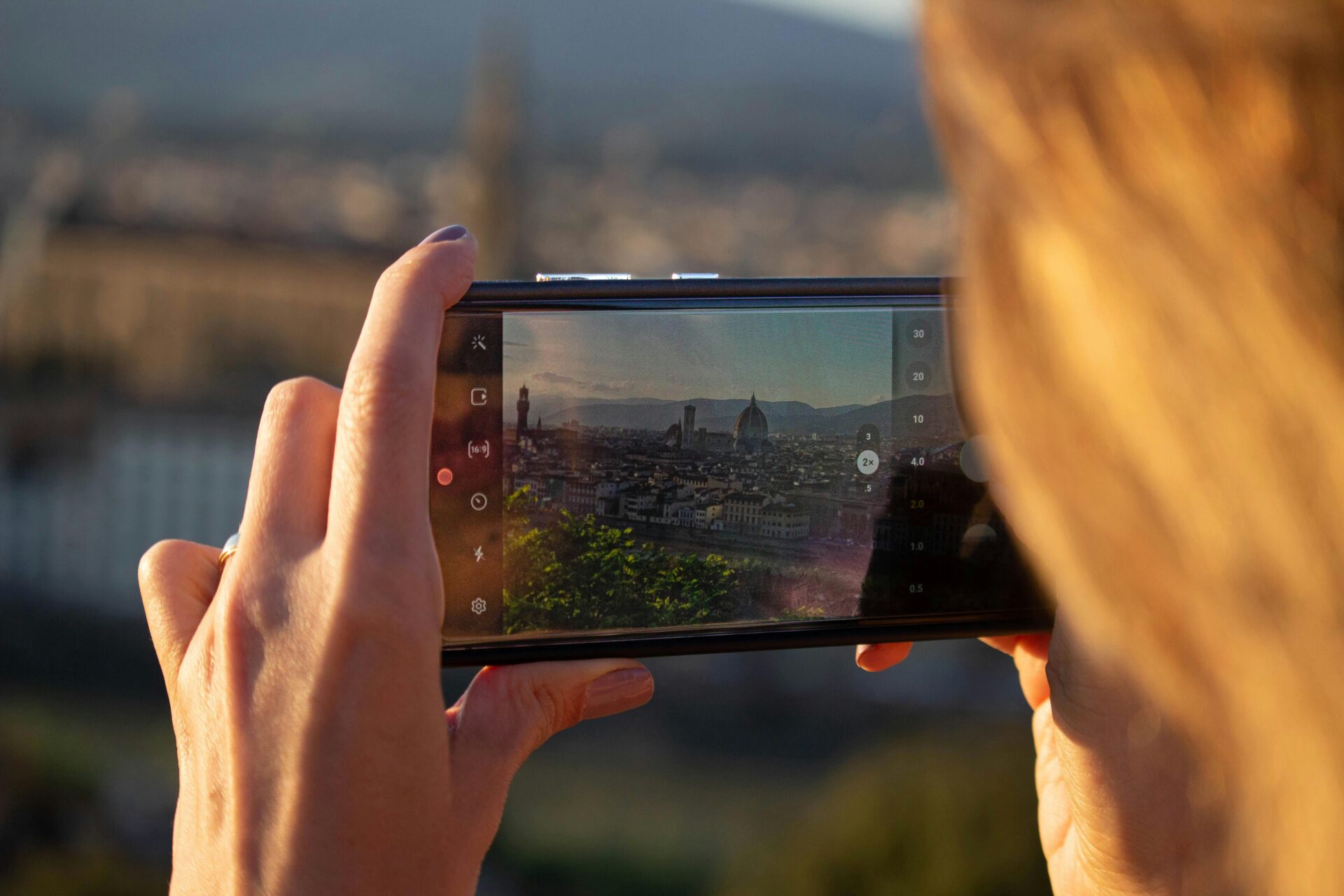 Woman Photographing Florence Cityscpe