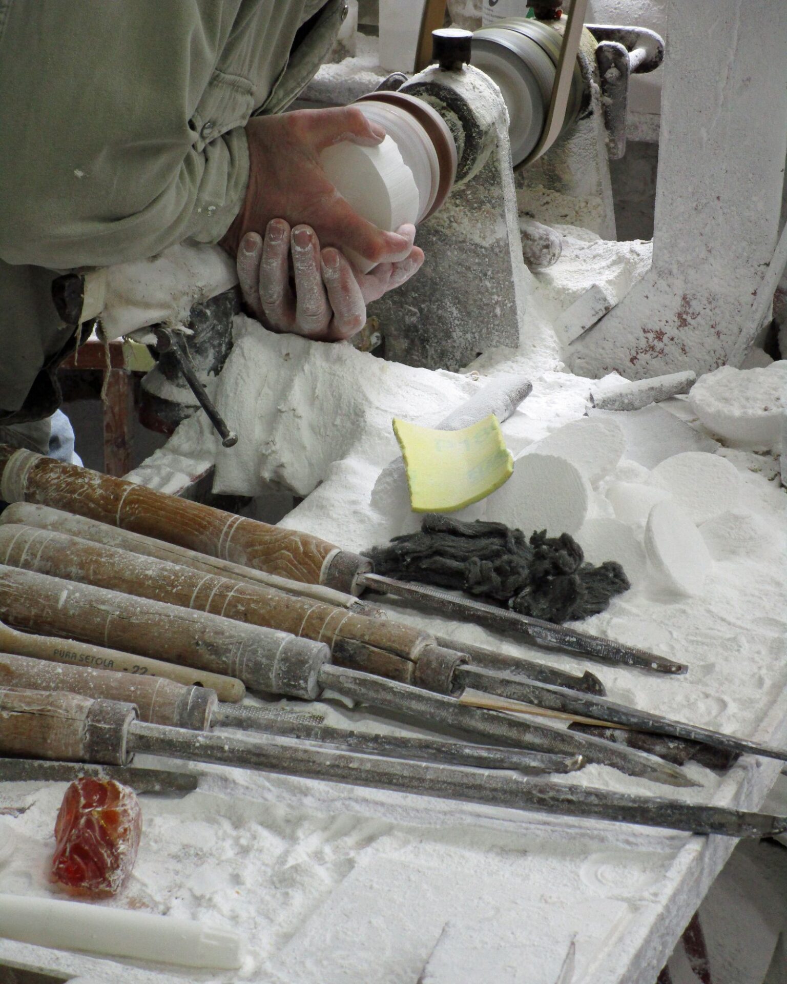 Alabaster carving in Volterra