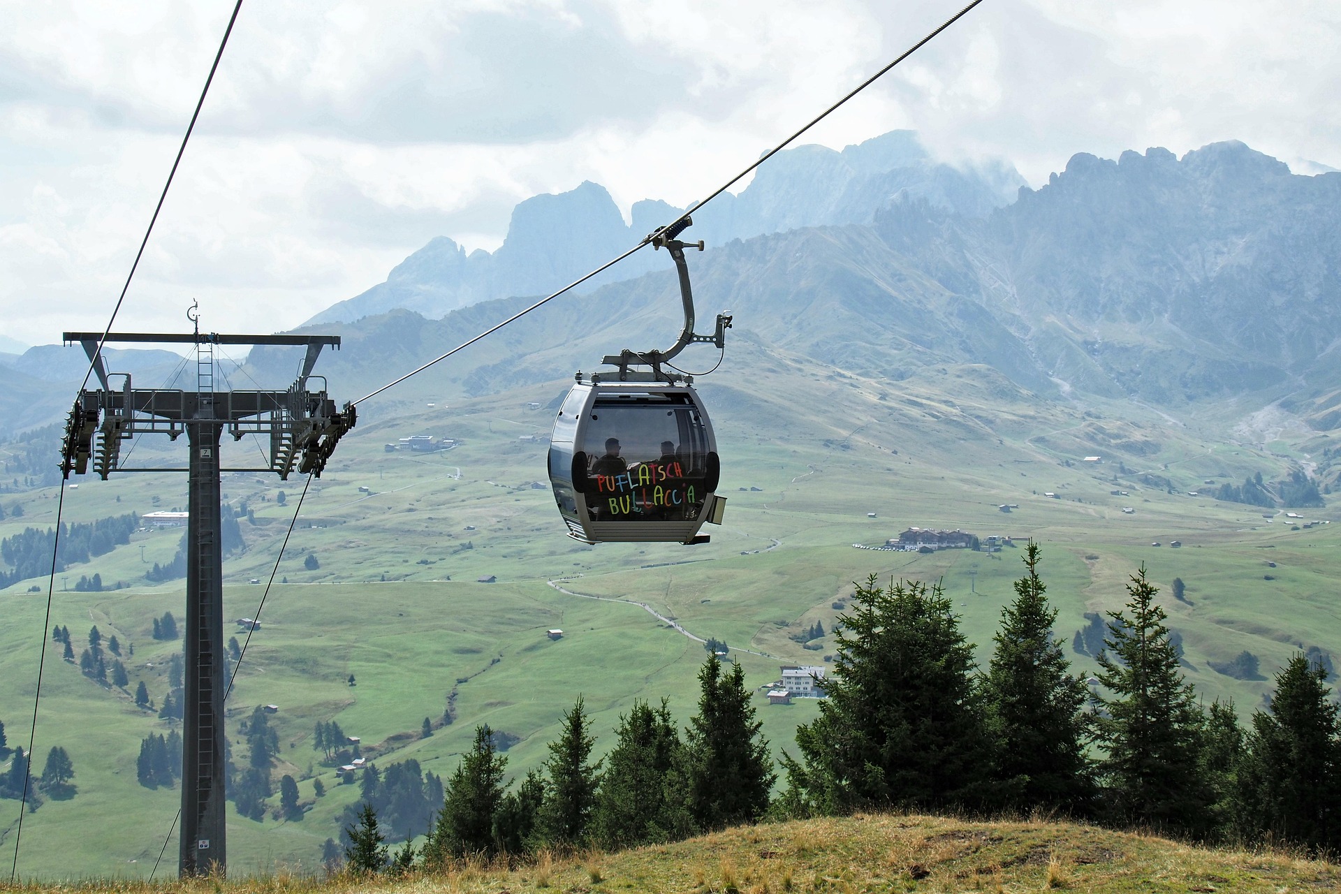Cable car ride to Alpe di Siusi