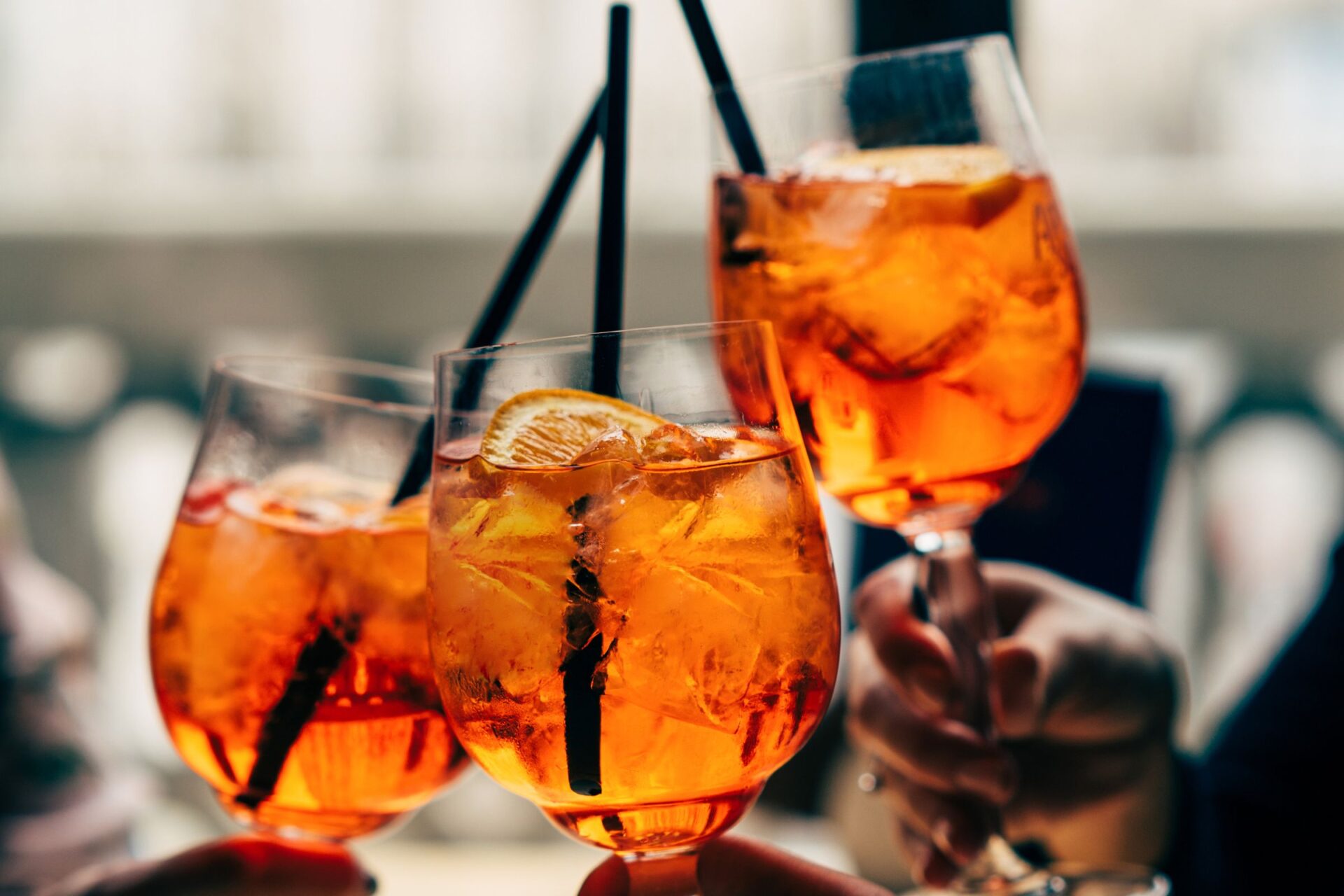 clinking spritz glasses