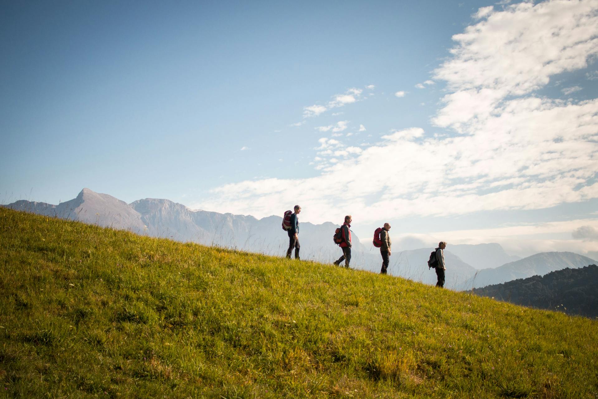 group of people hiking