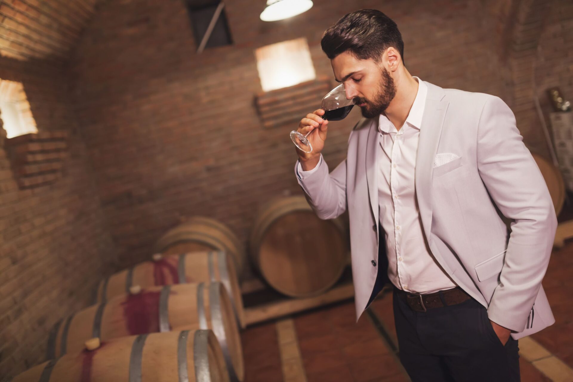wine tasting in a cellar