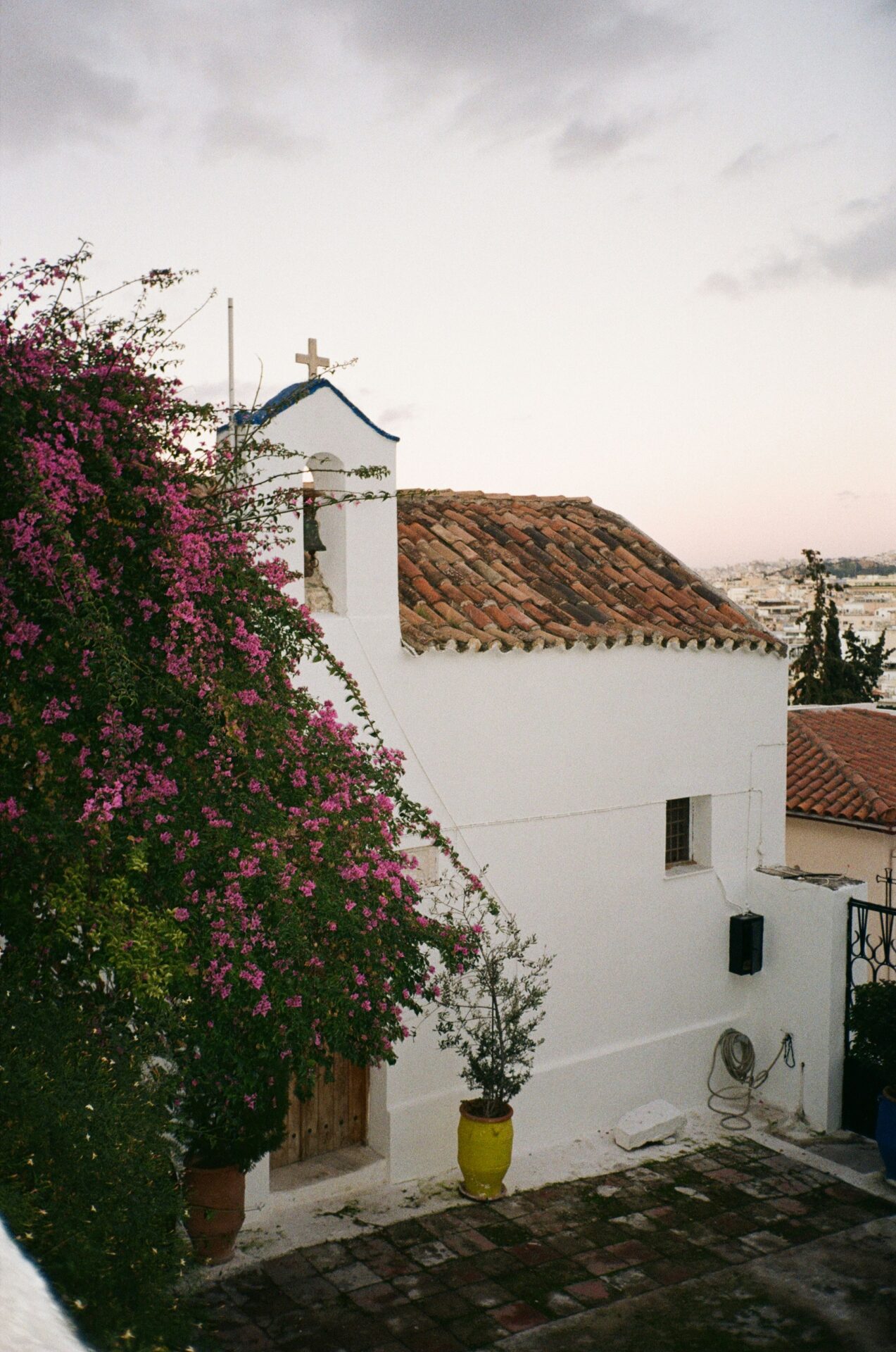 A chapel near bougainvillea - Anafiotika, Athens