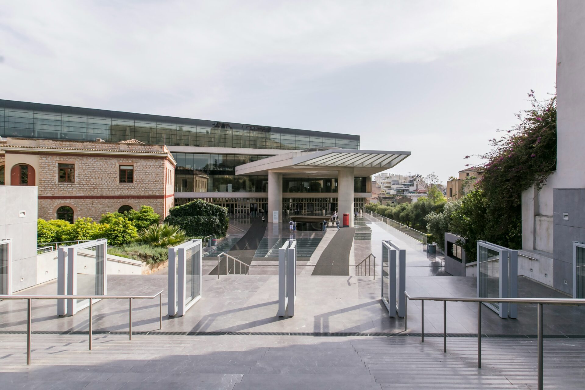 Acropolis Museum - banister - staircases - outdoor area