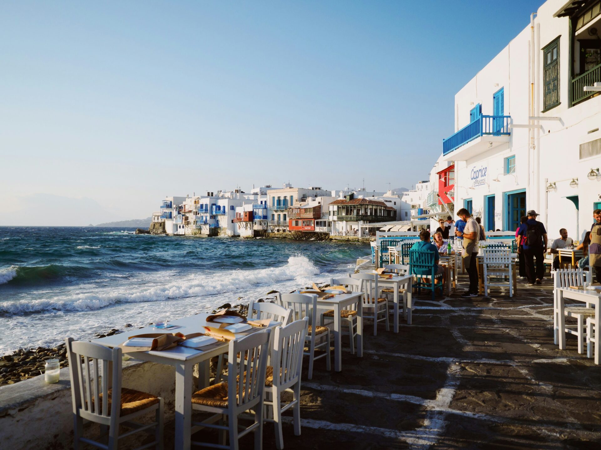 Al fresco dining in Mykonos, Greece