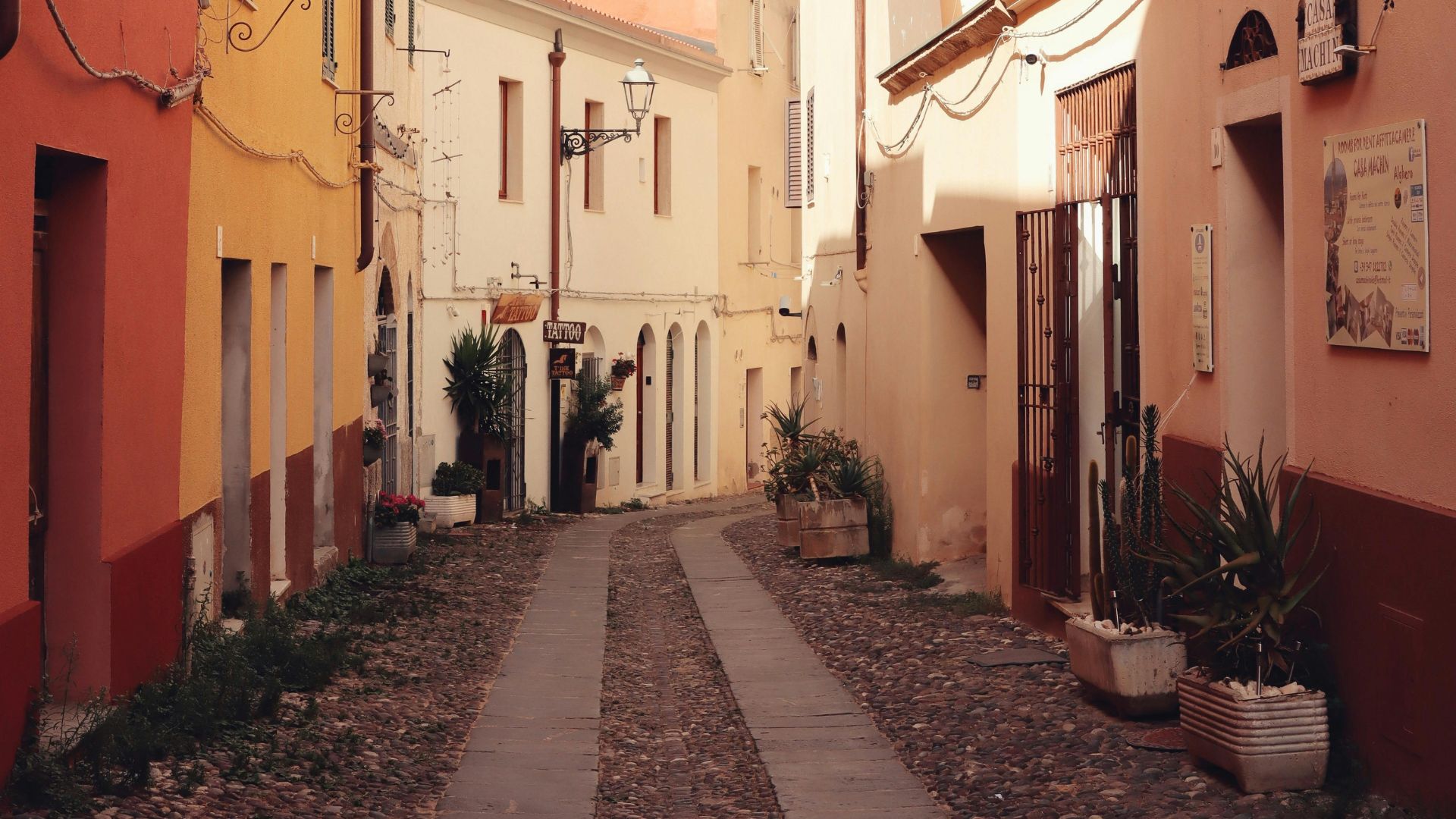 Streetview of Alghero, Sardinia, Italy