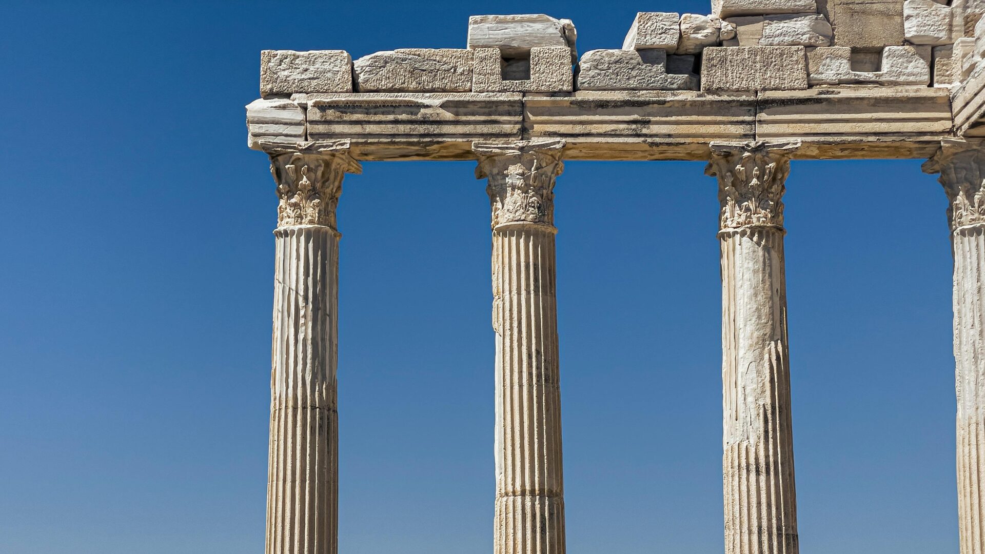 Ancient Greek Ruins with Corinthian Columns