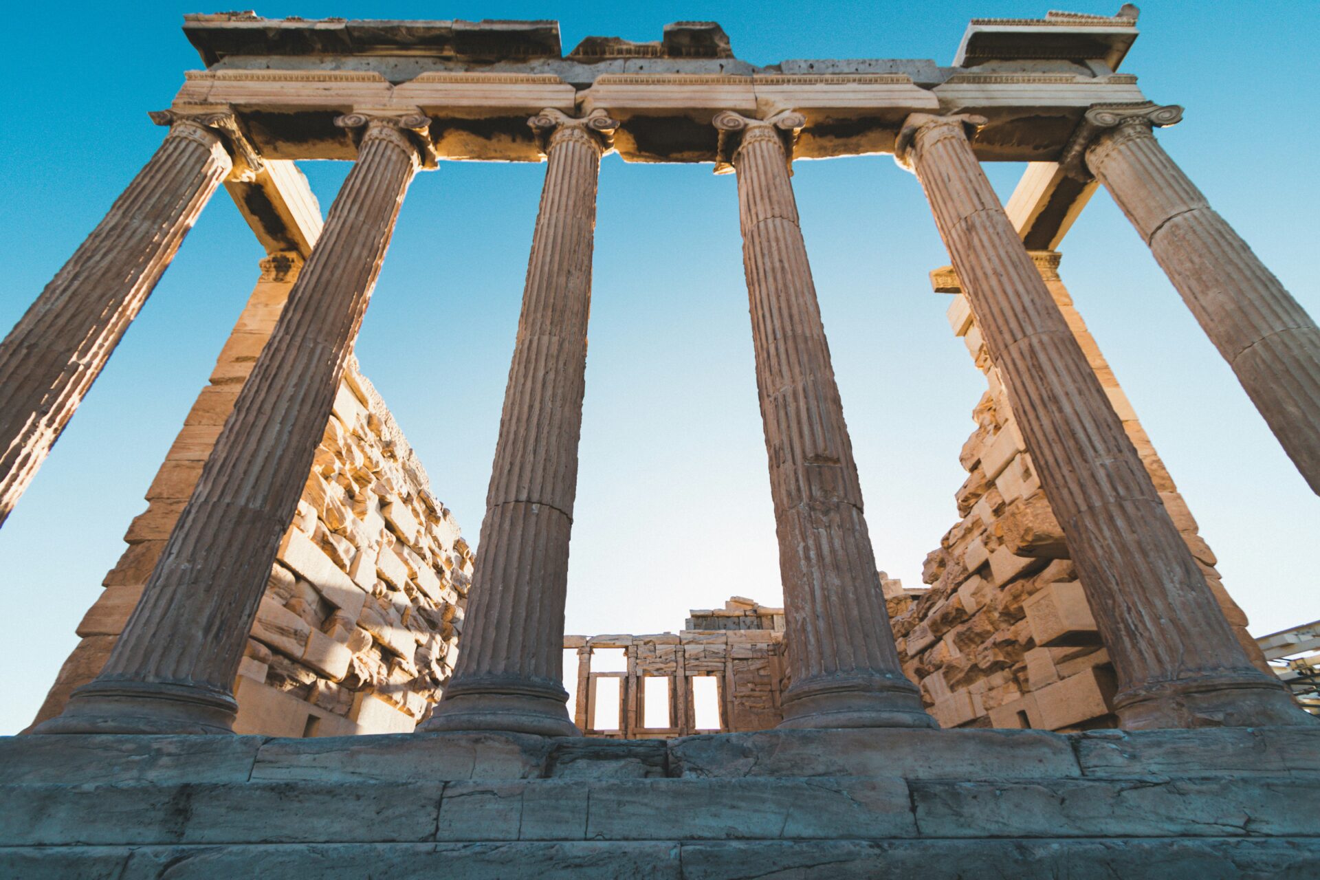 Ancient Greek columns or pillar - Acropolis Athens