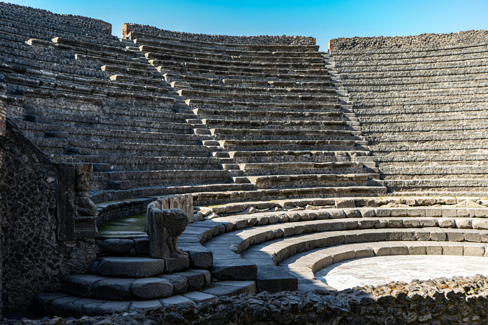 Ancient Roman Amphitheatre in Pompeii Ruins