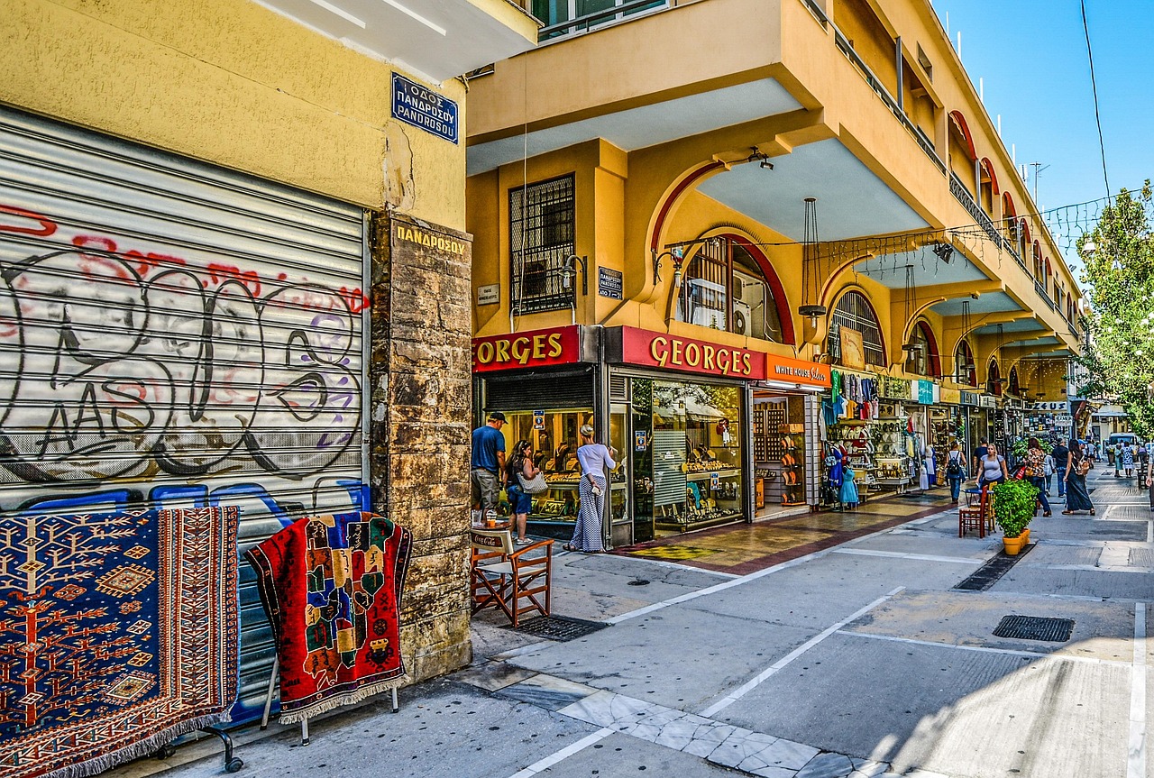 Market alley in Athens