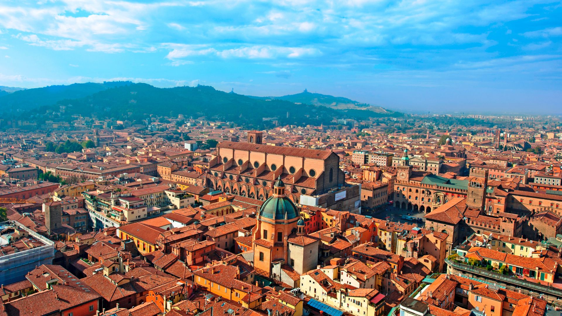 Aerial view of Bologna, Emilia-Romagna, Italy.