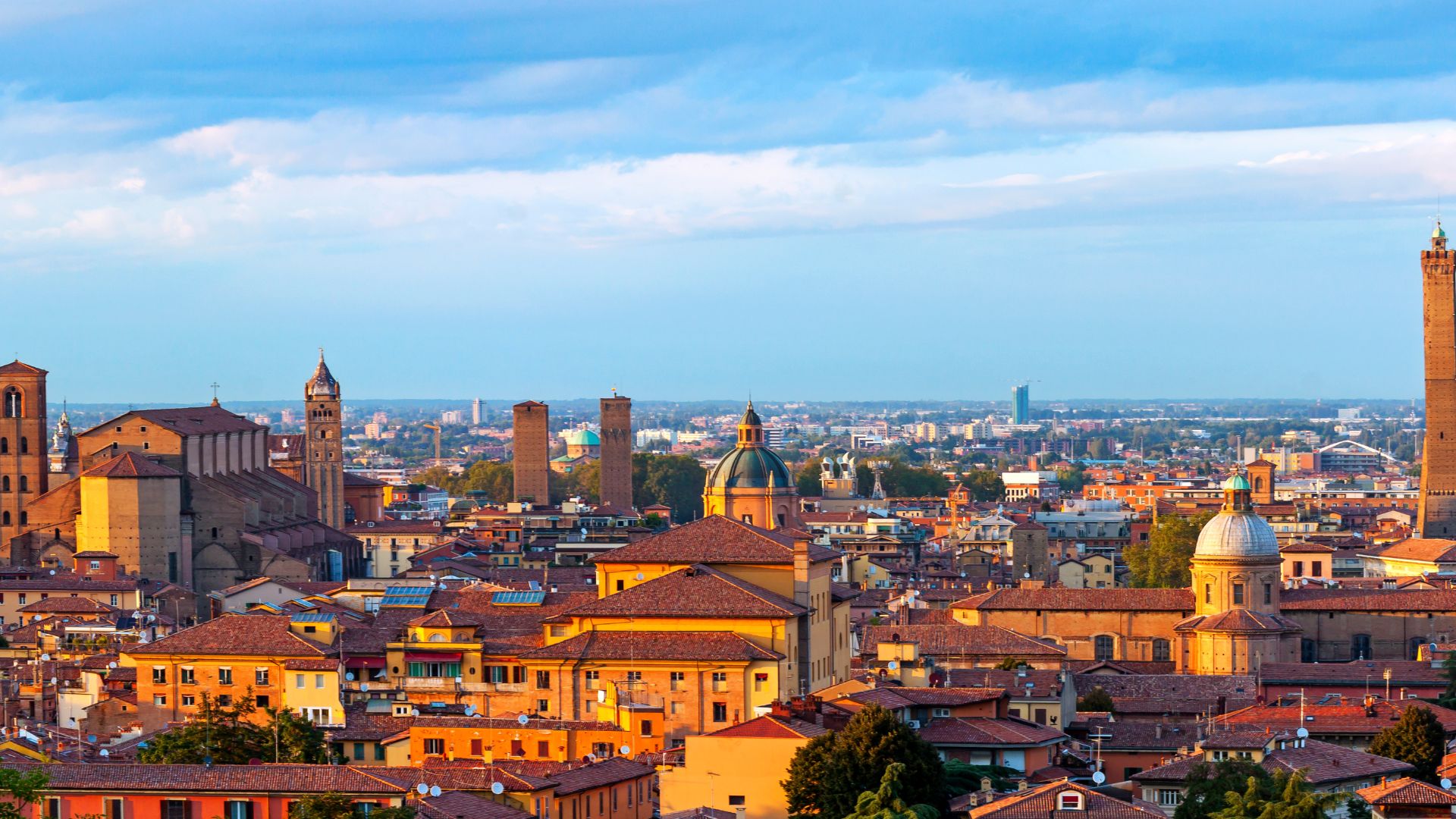 Aerial view of Bologna, Emilia-Romagna, Italy.