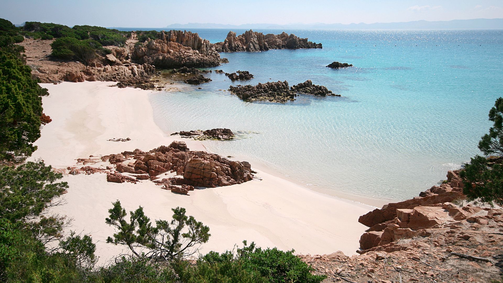 Scenic view of Budelli Island, Maddalena Archipelago National Park, Sardinia, Italy.