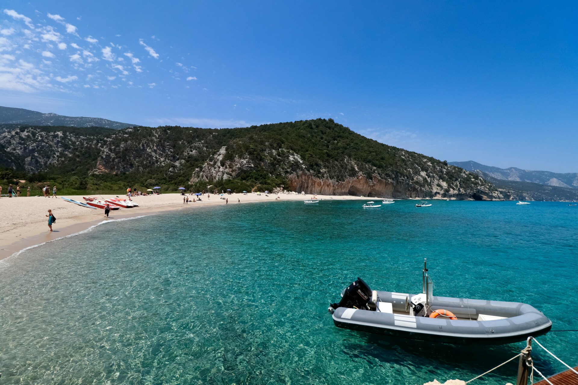 Crystal-clear turquoise water of the Sardinian coast.
