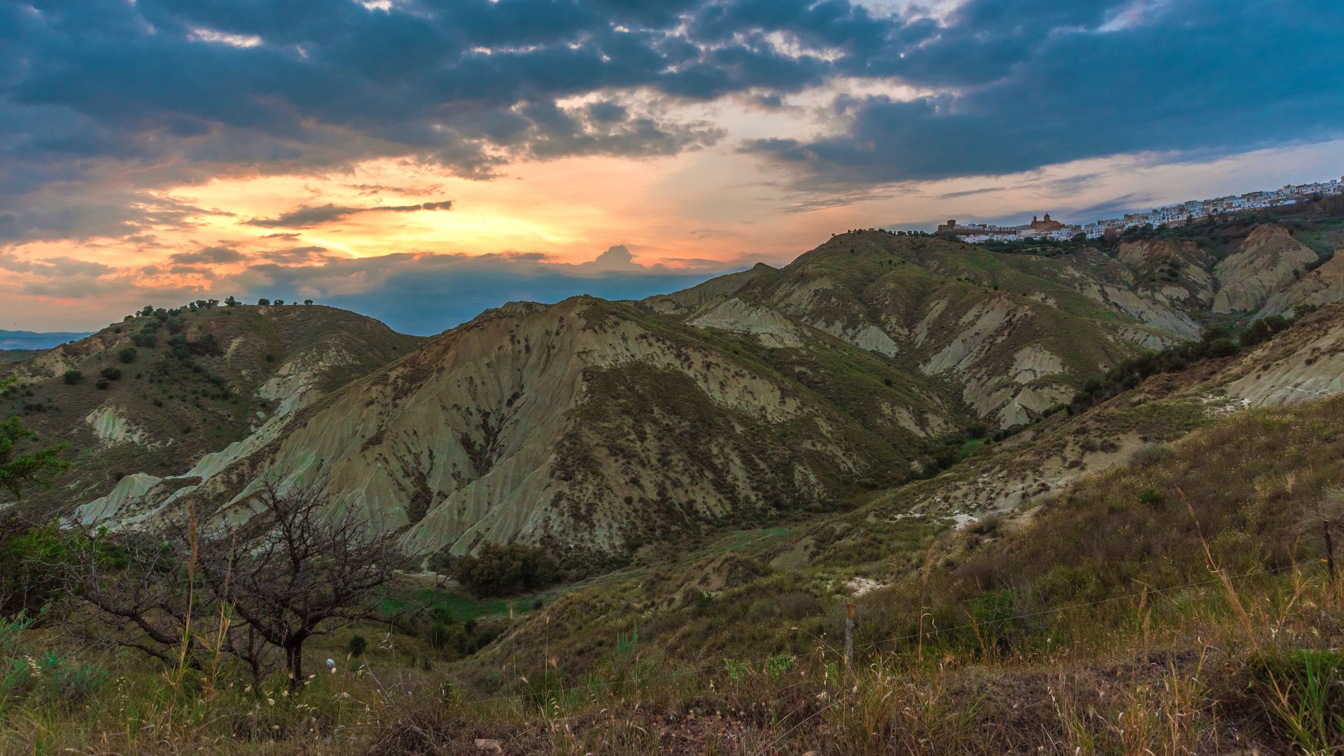 Image shows characterized by deep gullies and ravines eroded into clay soils, creating a unique landscape.