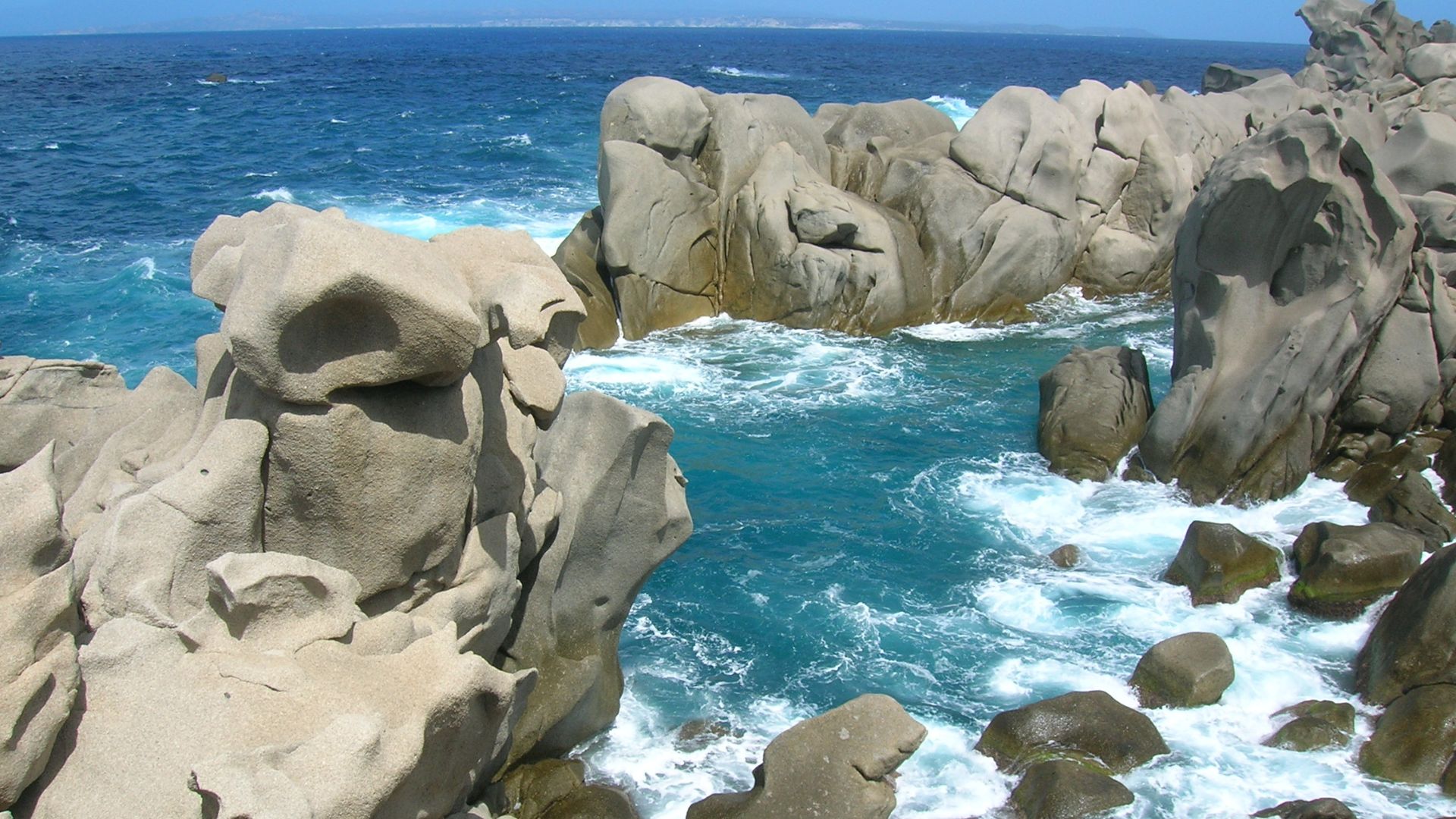 Granite rock formations at Capo Testa, Sardinia.