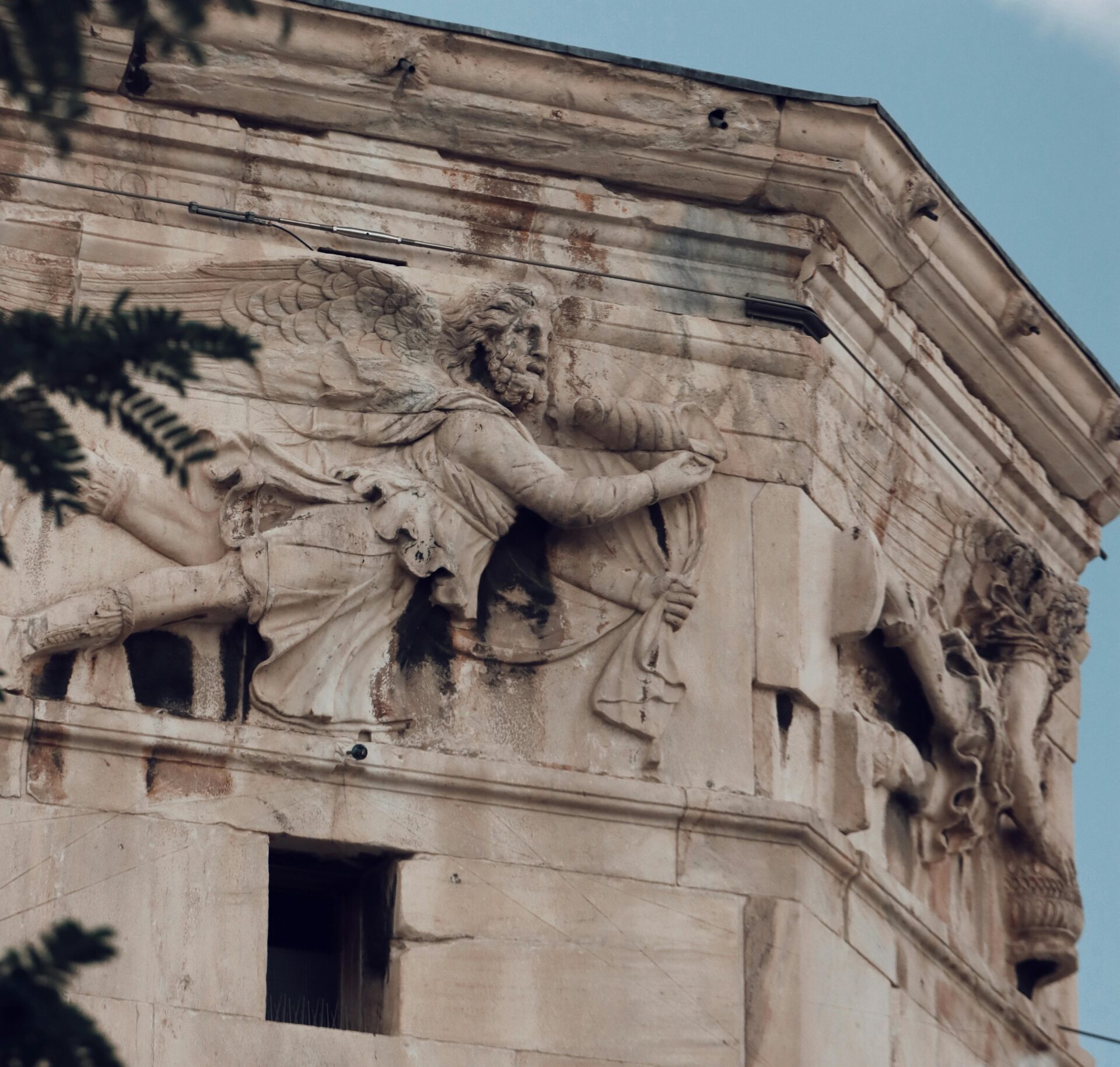 Detailed View of the Tower of the Winds in Athens