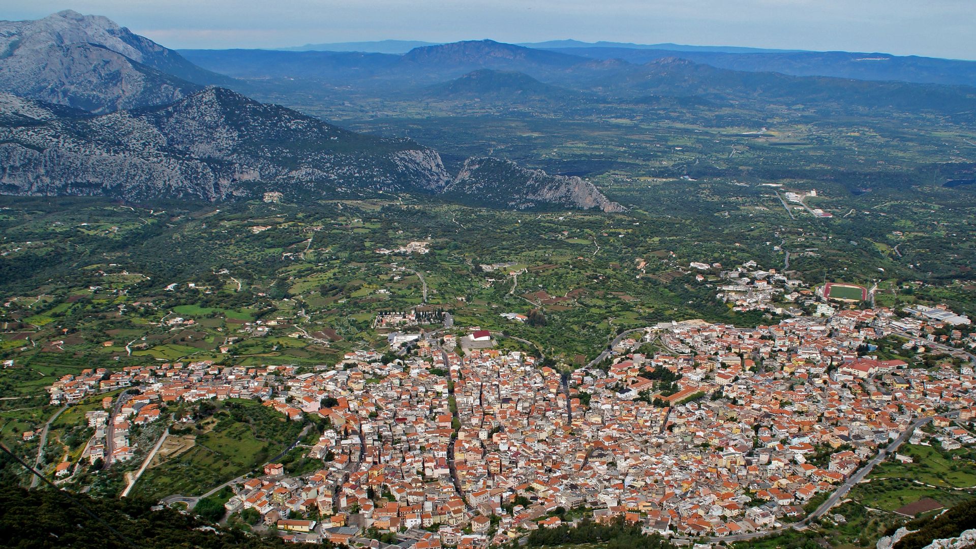 Image shows mountains of Dorgali, Sardinia, Italy