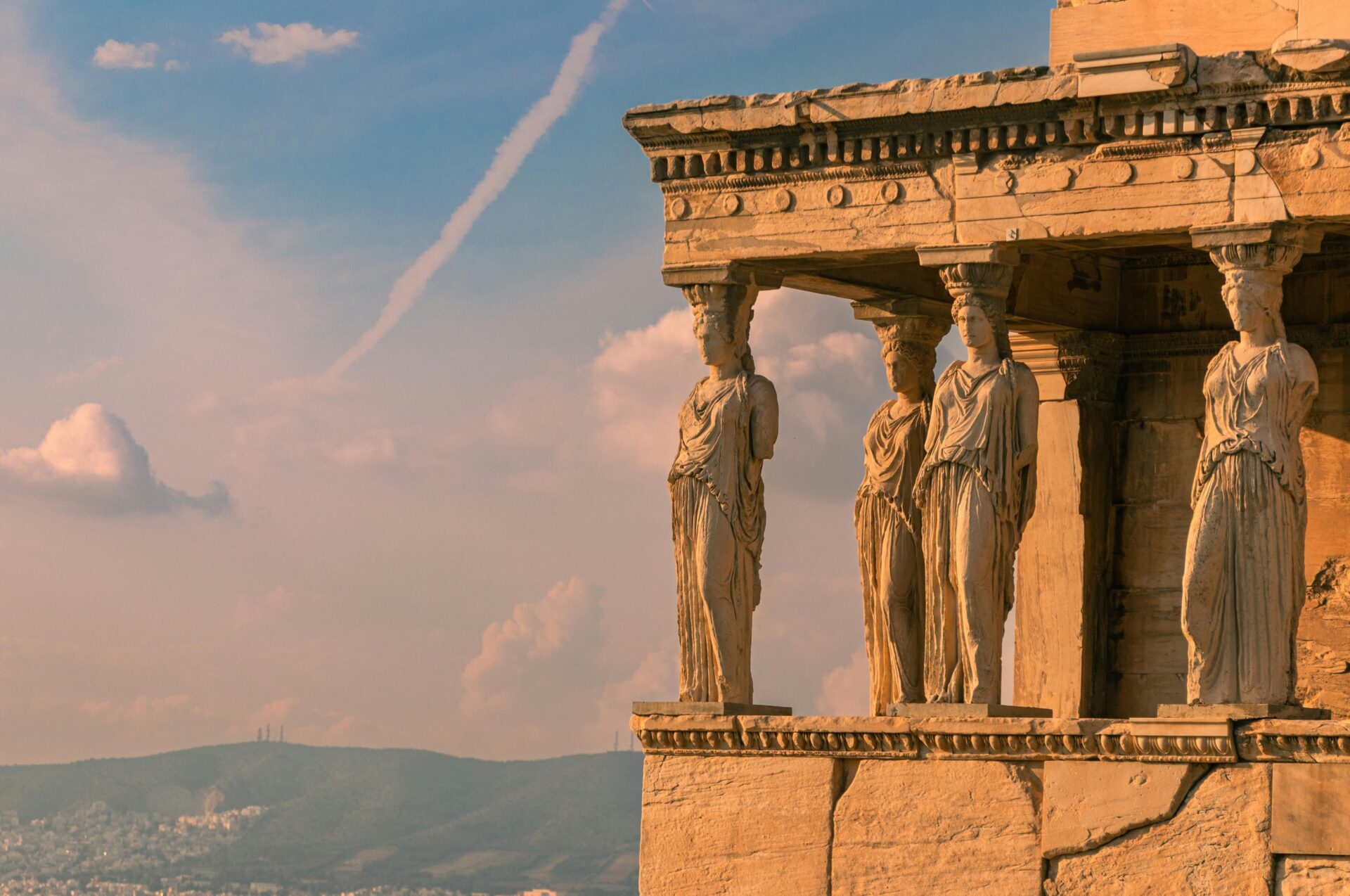 Caryatids sunset