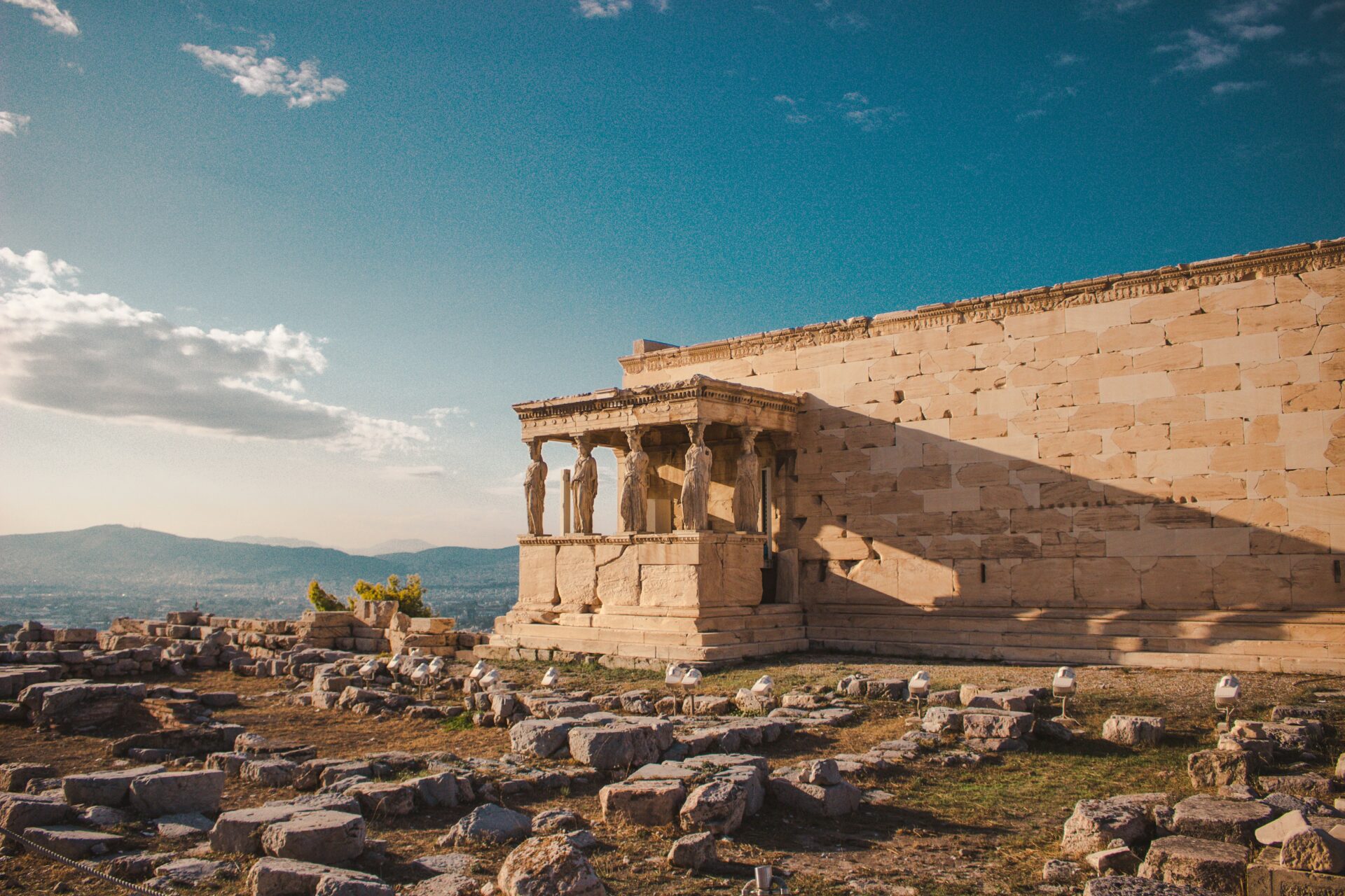 Erechtheion ruins at sunrise