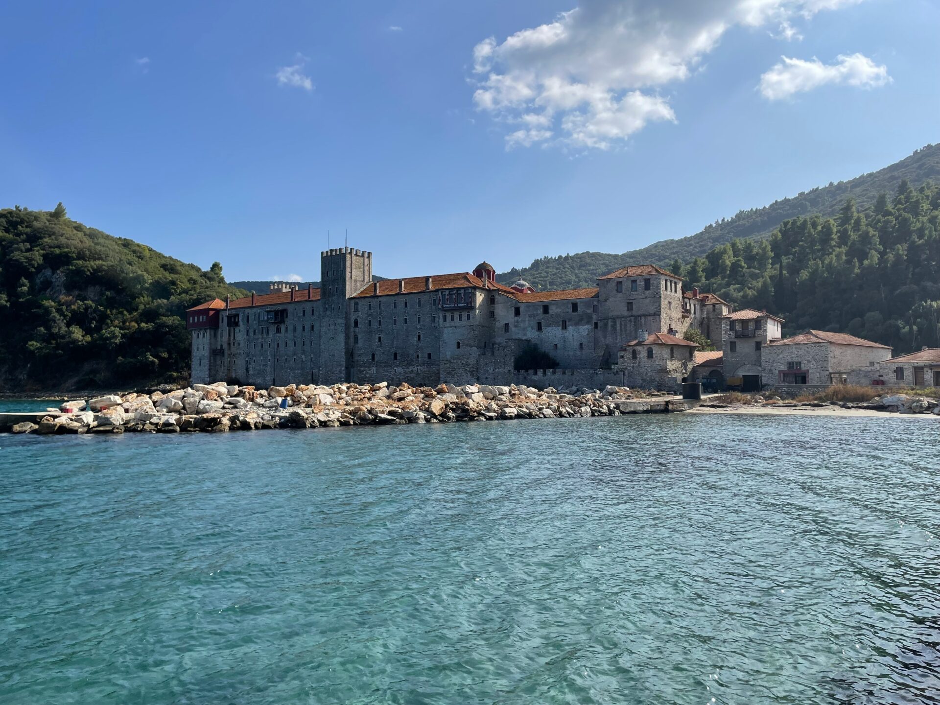 Historic Orthodox monastery on Mount Athos