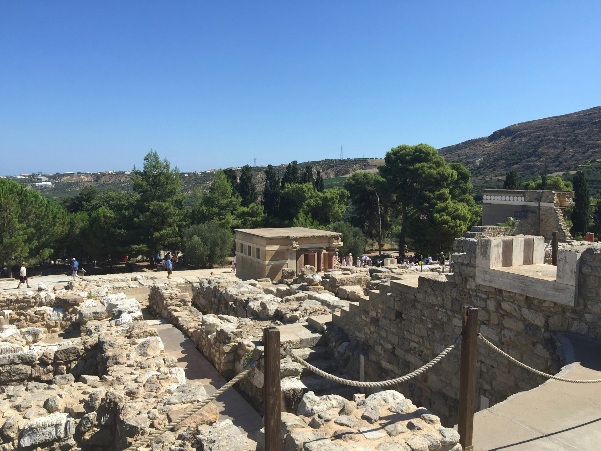 Partially restored ruins of the ancient Minoan palace complex.