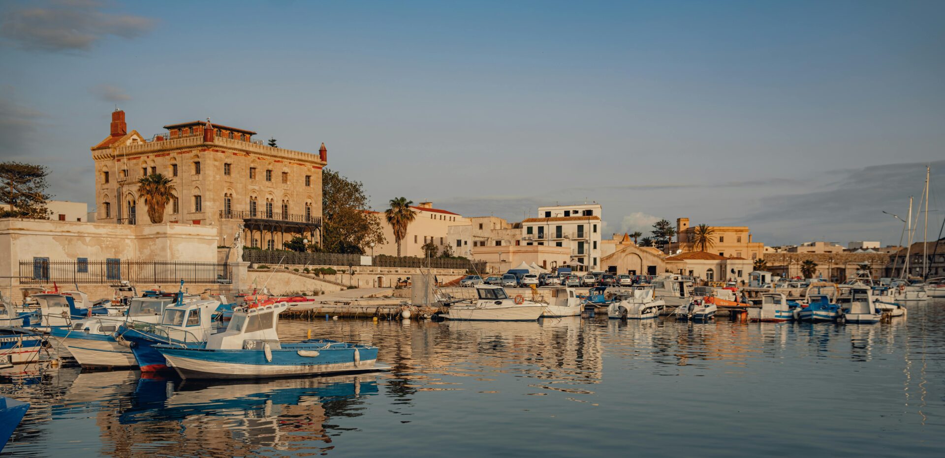 A traditional boatbuilding scene along the coast of Favignana
