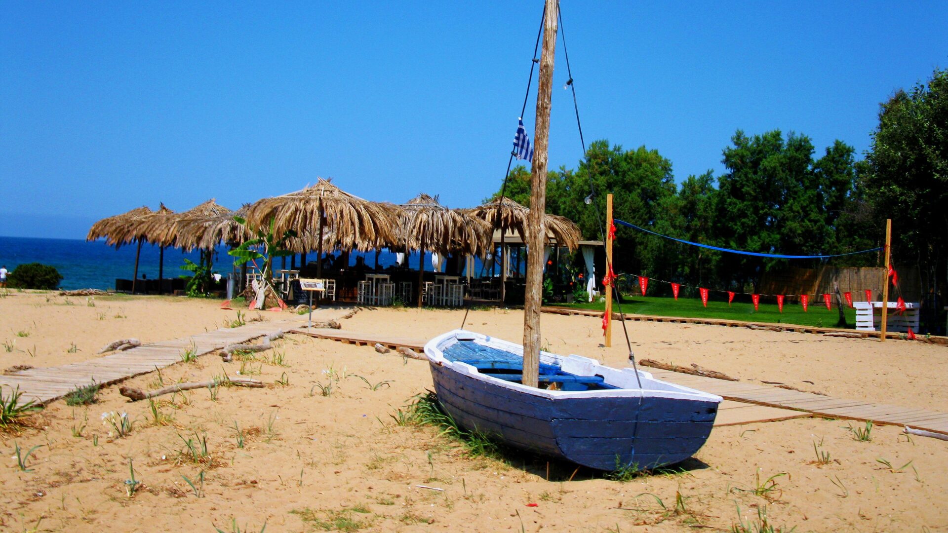Fishing boat at a beach in Peloponnese