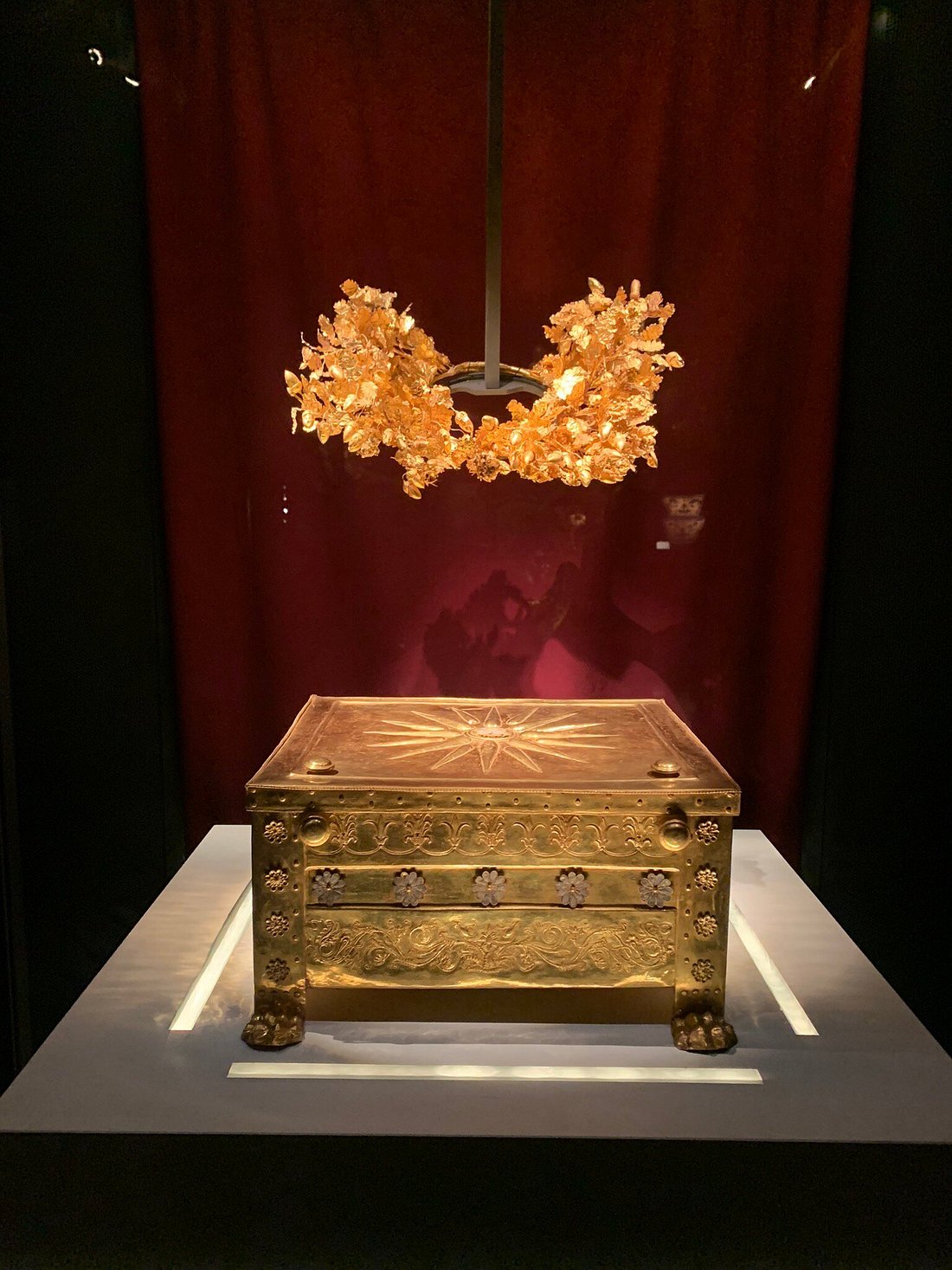 Ornate golden larnax from the royal tombs of Vergina