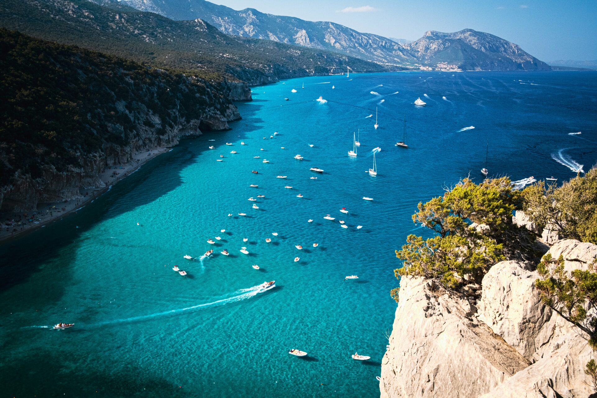 Aerial view of Golfo di Orosei on Sardinia Island
