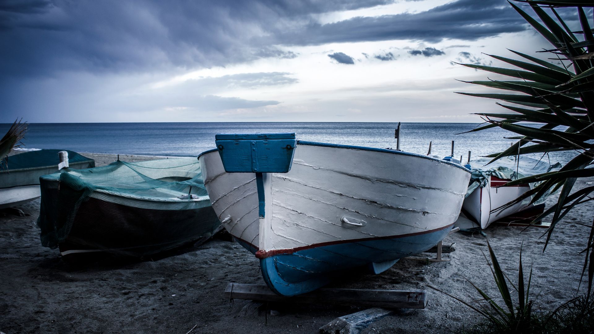 A Gozzi is seen in the picture at the beach of Carloforte, Sardinia, Italy.