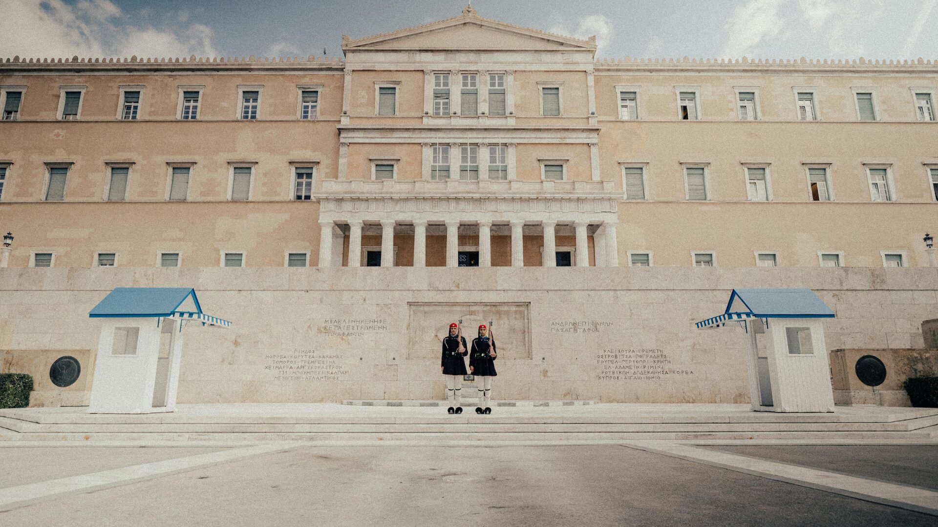Hellenic Parliament building, located on Syntagma Square in Athens
