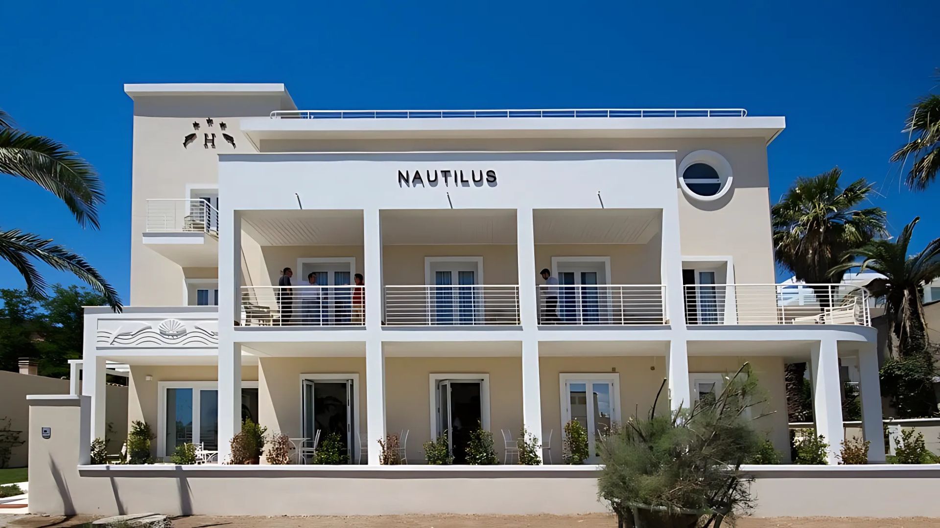 Front view of Hotel Nautilus in Cagliari, Sardinia, Italy.