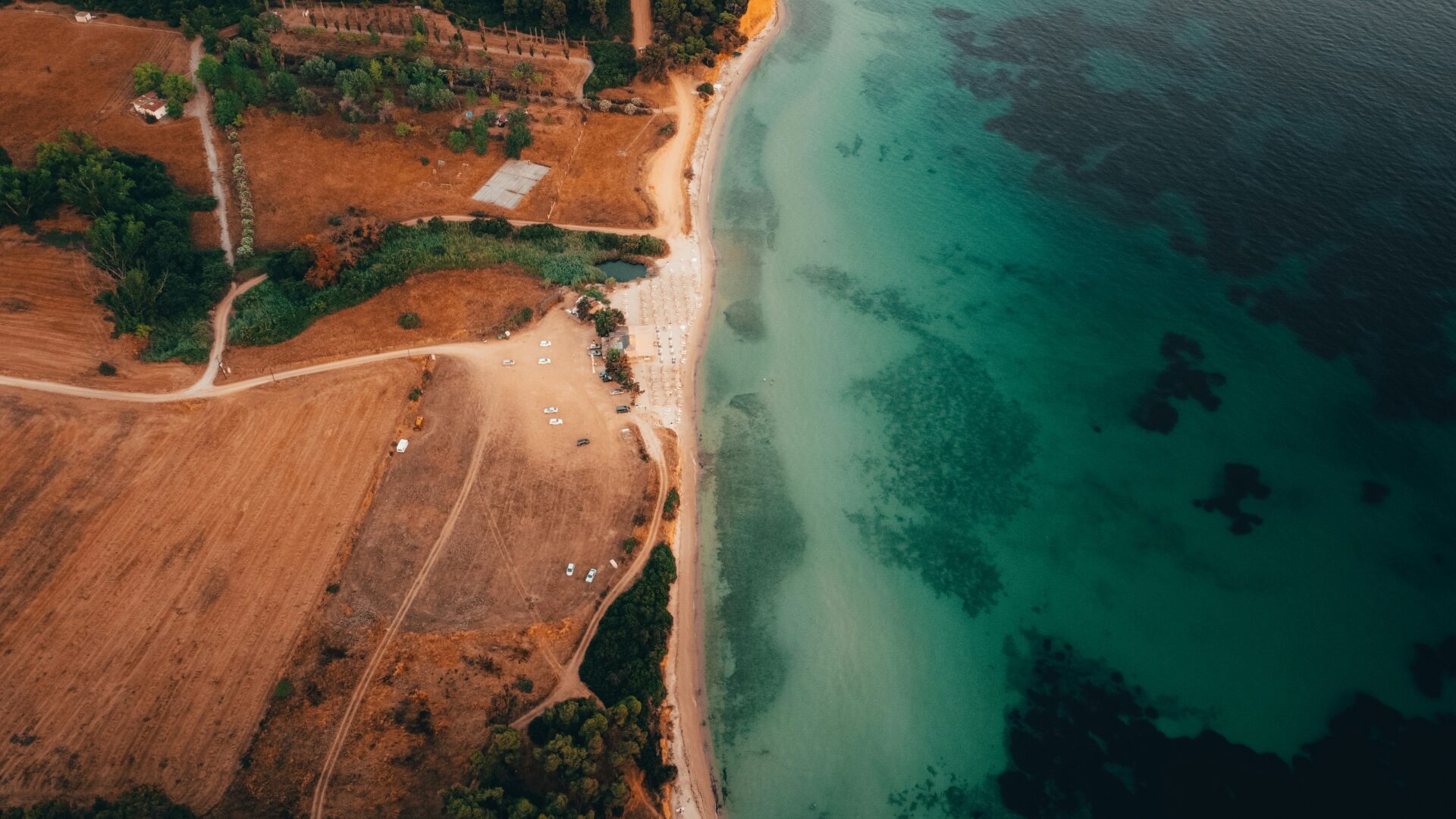 Tranquil beach on the Kassandra peninsula in Chalkidiki