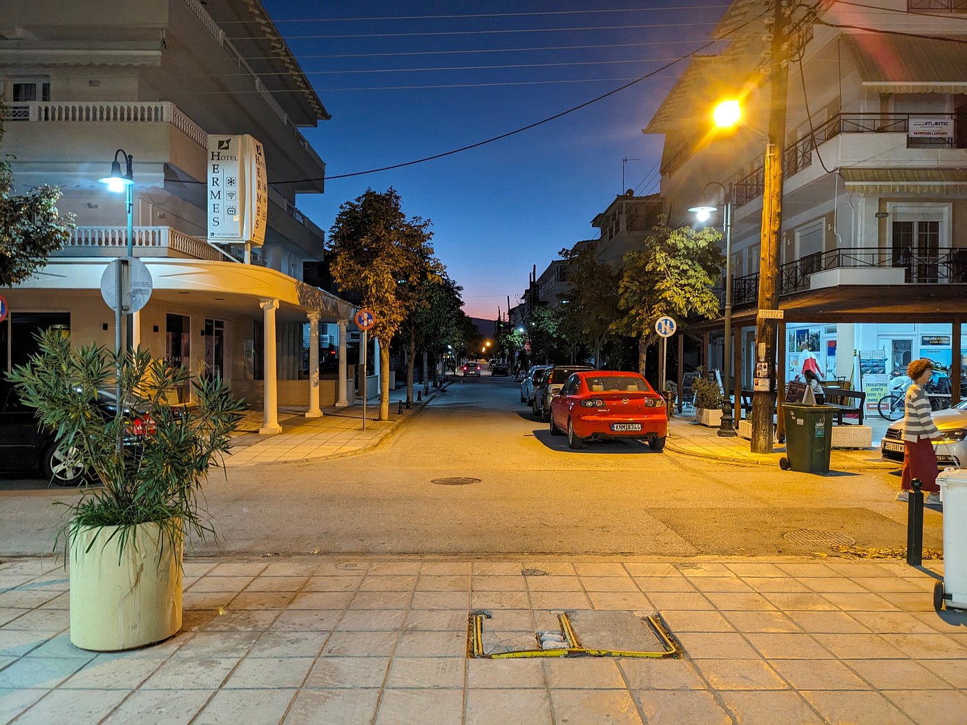 Quiet street in Katerini, Greece