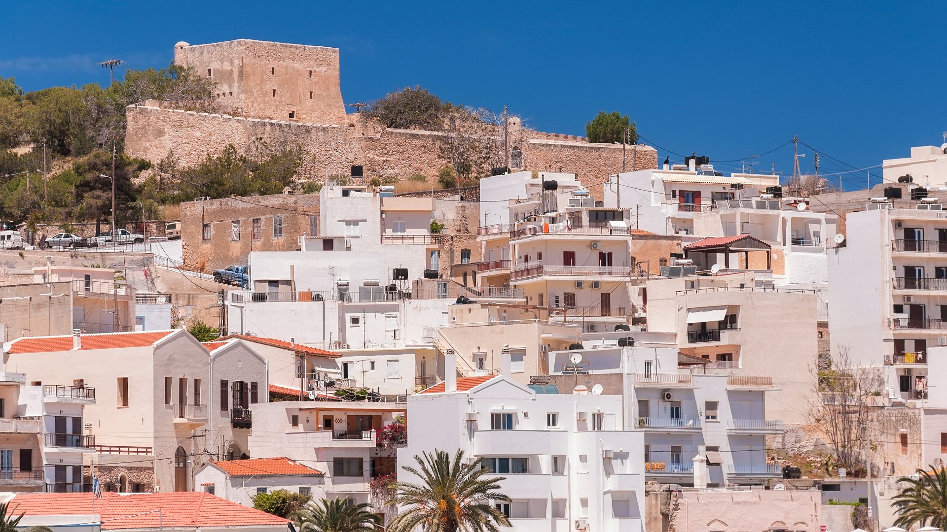 Kazarma Fortress in Sitia, Crete, Greece, overlooking the town.