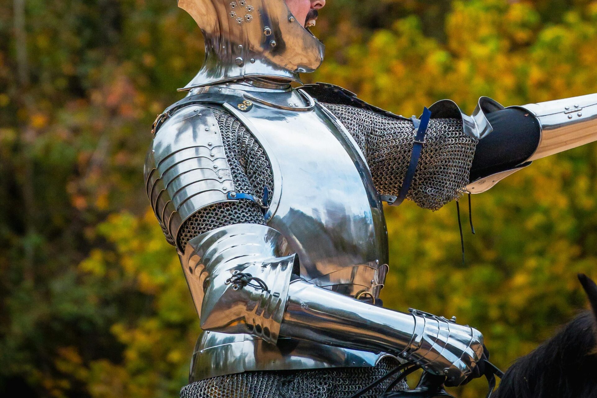 Knight costume in medieval event