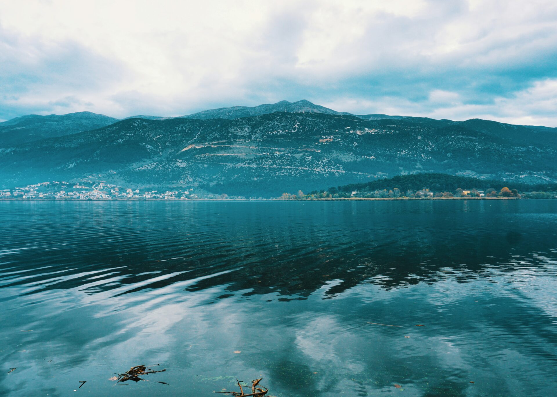 View of Lake Pamvotida in Ioannina, Greece