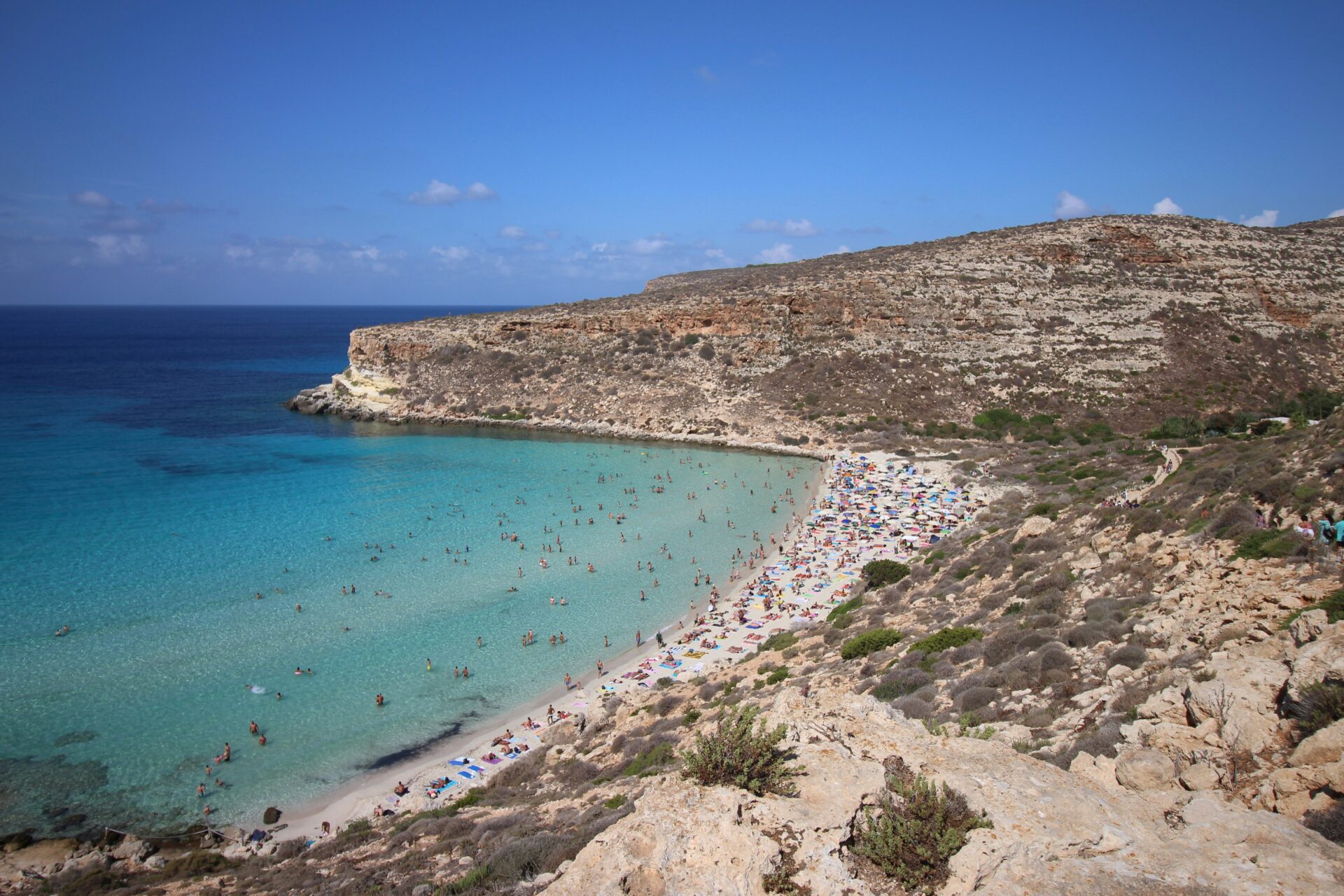 Lampedusa beach in the Pelagie Islands