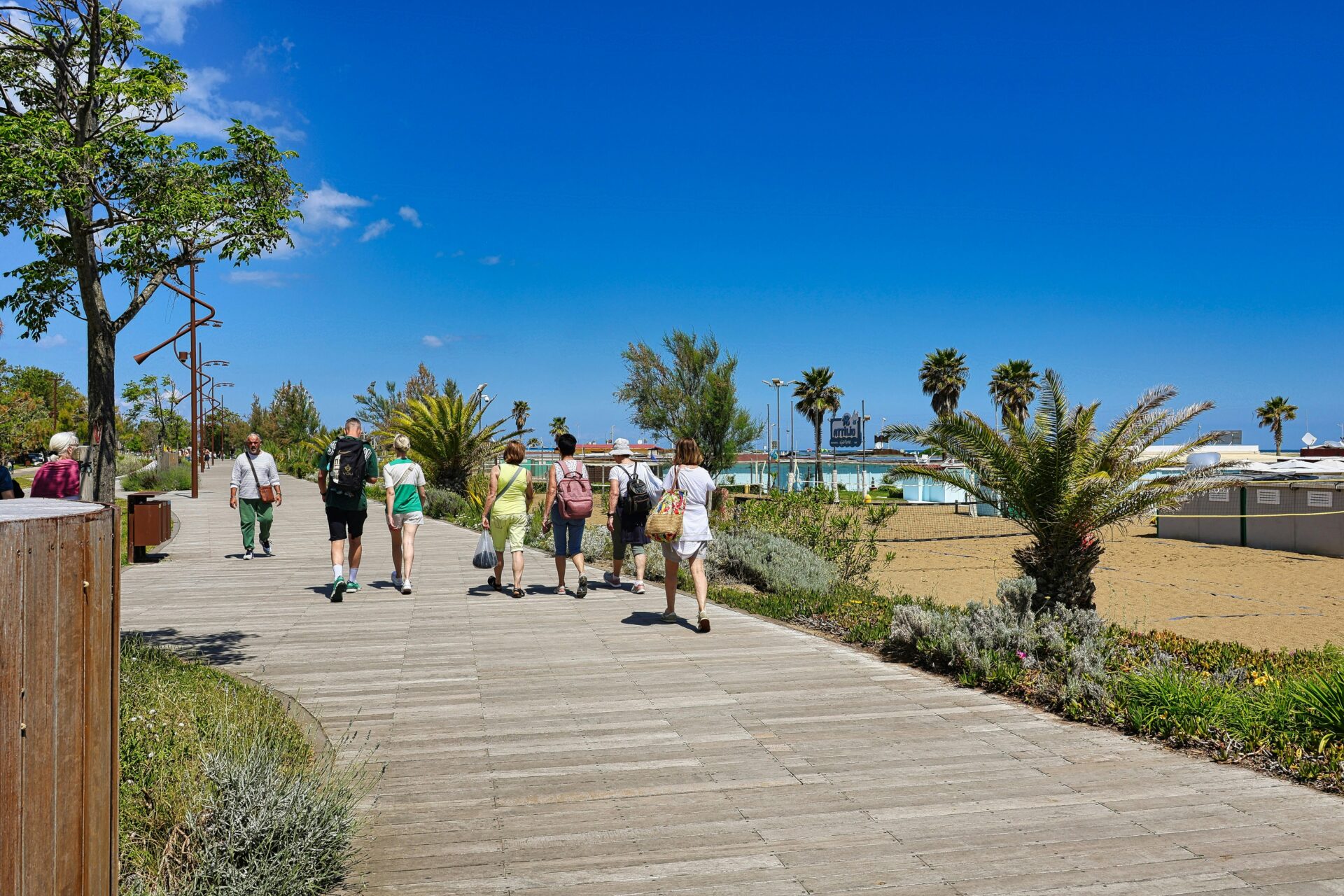 Elegant palm-lined promenade of Lungomare Falcomatà in Reggio Calabria
