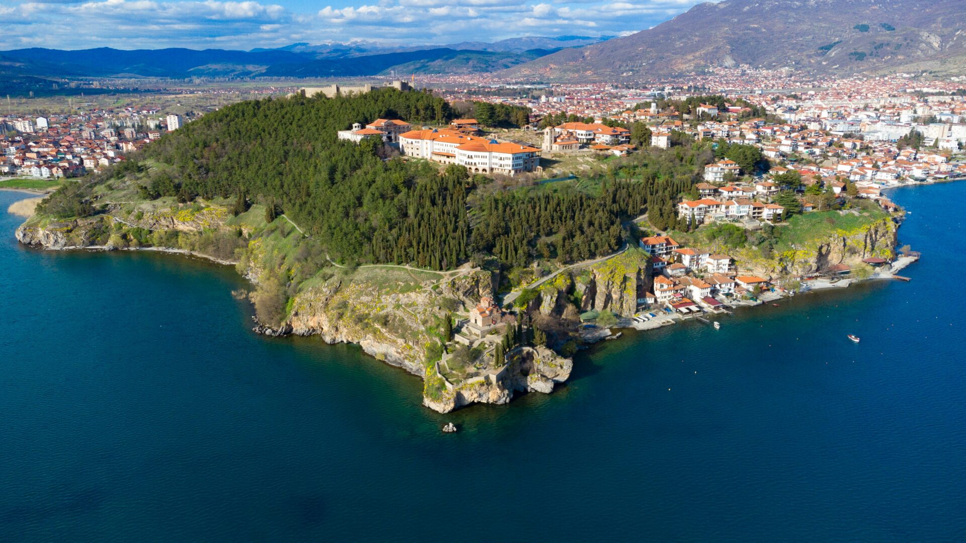 Aerial view of Macedonia’s diverse landscape